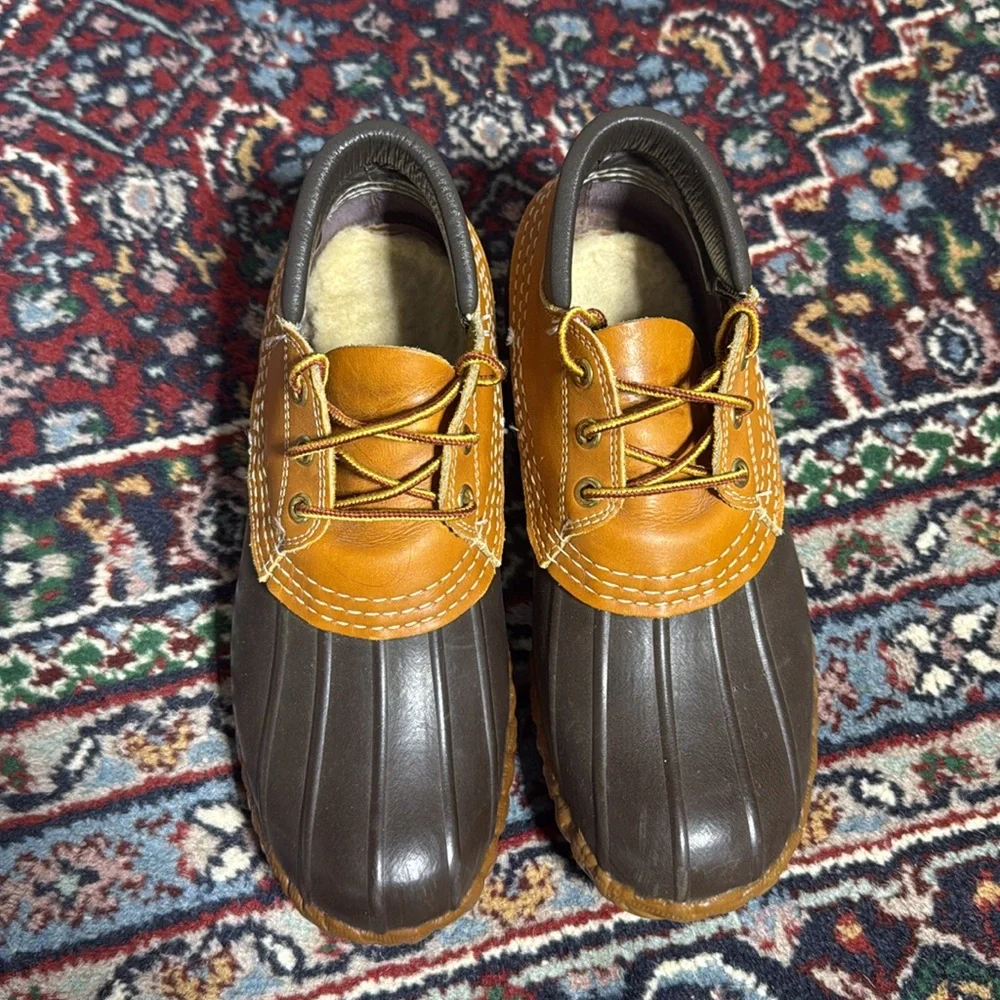L.L. Bean Vintage Duck Boots Low Ankle Hunting Shoes | Men 6 / Women 8 - Picture 2 of 8